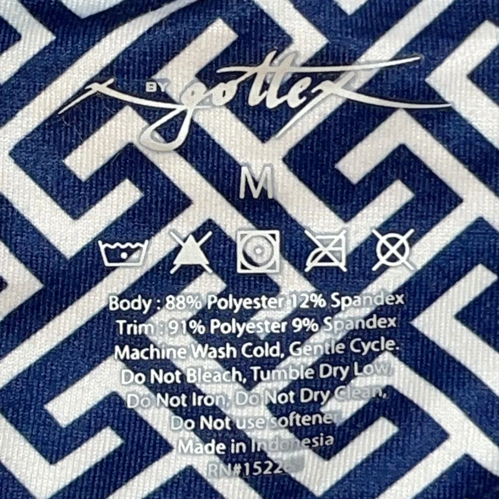 X by Gottex Womens Skort Medium Navy Blue Greek Key Ruffle Active Tennis Golf